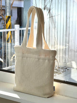 Ribbed fabric String bag