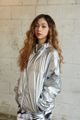 ラウンドラインフーデッドジャケット/BSR2223FWJK044 ROUND LINE HOODED JACKET SILVER