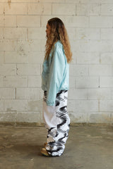 ウェーブベルベットスーパーワイドボックスパンツ / BSR2223FWPT016 ZGZG WAVE VELVET SUPER WIDE BOX PANTS WHITE