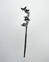 Silver black cubic geometry ornamental hairpin