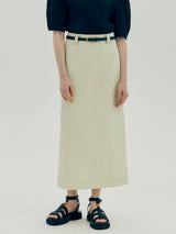 ステッチHラインロングスカート / Stich H-line long skirt - Mint