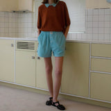 フラワーテリーハーフパンツ / FLOWER TERRY HALF PANTS_BLUE