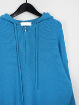 ダメージハーフジップアップフード/Damage Half Zip-Up Hood (3color)