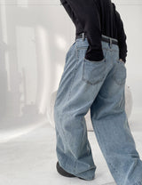 No.9842 snap wide light denim PT