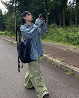 No.0344 washed denim over SHIRT