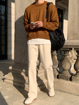 レイニーセミワイドコットンパンツ / Rainy Semi-Wide Cotton Pants (cream)