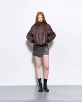 Rib Neck Goose Down Jacket _ Brown