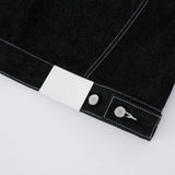 STITCH POINT DENIM CROP TRUCKER JACKET - BLACK (6692513546358)