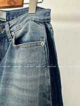 Pintuck Coloring Low Rise Wide Jeans