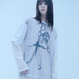 ドリッピングチェーンレイヤードTシャツ/0 6 dripping chain layered t-shirt