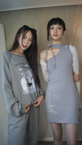 ハクオリエンタルスウェットシャツ / haku oriental sweat shirt [warm gray]