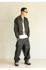 HIGH NECK BIKER DENIM MFHJK003-BK