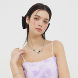 ANGEL FLOWER MIX BEADS CROSS CHAIN NECKLACE