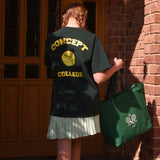 テニスボールクルーネックダークグリーンユニセックスTシャツ / Tennis ball crew neck dark green Unisex T-shirt