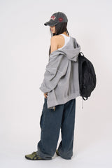 Stay pigment washed hood zip-up