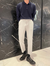 ローウォッシャブルボタンカラーニットウェア / Low Washable Button Collar Knitwear (9 colors)