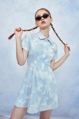 HIDE Tie Dye Denim Dress (Sky Blue) (6570969104502)