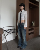 Lace crop shirts