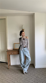 Belua off-shoulder long-sleeved tee