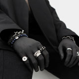 ブラック ライン カーブ チェーンブレスレット / [BLESSEDBULLET]black line CURVE chain bracele_10mm/13mm