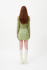 チェリーパターンメッシュミニスカート / CHERRY PATTERN MESH MINI SKIRT [LIME]