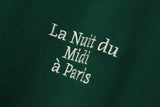 ”La Nuit du Midi à Paris” ステッチ スウェットシャツ / La Nuit du Midi à Paris Stitch Sweatshirt T73 Green