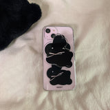 コットンバニーポポスマホグリップ/Cotton bunny popo Smart Tok black