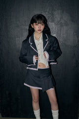 ストライプクロップジャケット / stripe crop  jk - charcoal