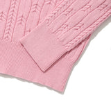 スモールチェリークロップニット / SMALL CHERRY CABLE CROP KNIT [PINK]