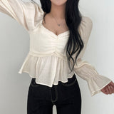 Smocked Back Chiffon Blouse