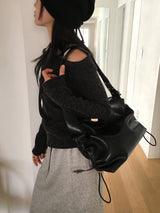 Minte Eyelet Strap Leather Big Shoulder Crossbag