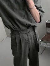 *カントリネンベルトワイドスラックス