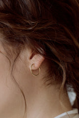 [14K] Slim Hoop Earrings (M)