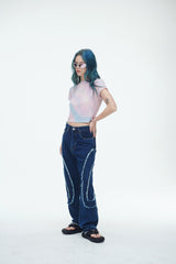 コンマデニムパンツ/Comma Denim Pants Blue