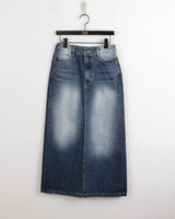 バッキービンテージマキシロングデニムスカート/Bucky Vintage Maxi Long Denim Skirt