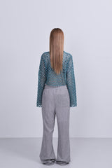 カットアウトネット長袖 / cut out net longsleeve