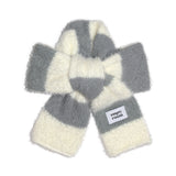 sleeve fluffy stripe muffler (gray)