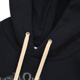 CHERRY ARCH LOGO CROP NAPPING HOODIE [DARK NAVY]