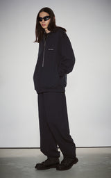  HAIF-ZIP HOODIE (LONG)_NAVY