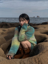 (UNISEX) カラフルグラデーションカーディガン