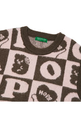 Hope Checker-Board Knit Vest_Brown (6678732439670)