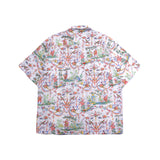 プリントリネンブレンドショートスリーブジャケット/[UNISEX] Printed Linen-Blend Short-Sleeved Jacket (Multicolor)