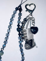 Glitter Ribbon Boots Keyring Bag Charm