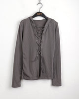 Thein corset strap slim hooded sweatshirt