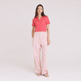 ツータックコットンワイドパンツ / TWOTUCK COTTON WIDE PANTS (PINK)