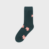 フラワーカーペットソックス / flower carpet - dark green