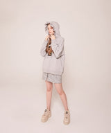 ラッフル付きフーディ グレー/ ruffle hoodie grey (2487641768054)