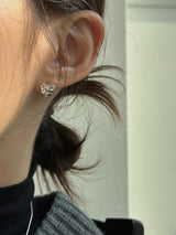 [92.5silver] crump heart earrings (medium)
