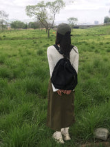 袖口シャーリング長袖T