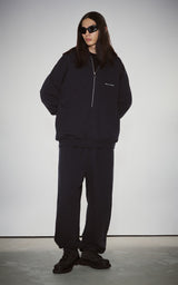 HAIF-ZIP HOODIE (LONG)_NAVY